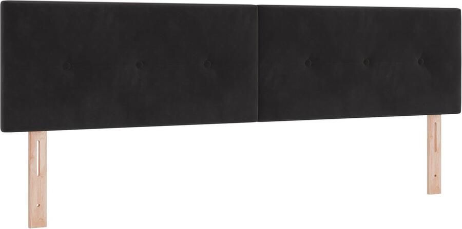 VidaXL Hoofdbord Set van 2 Zwart Hout 180 cm lang Bedframe