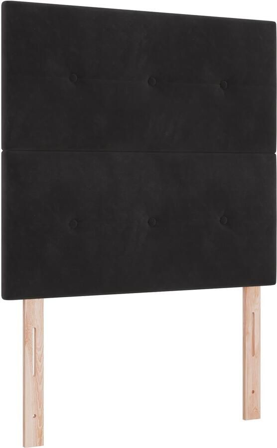 VidaXL Hoofdbord Wandgemonteerd met hoofdeinde Zwart 100 cm Fluweel