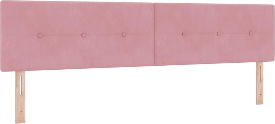 VidaXL Hoofdbord Set van 2 Roze Hout 200 cm Laag hoofdbord - Foto 2