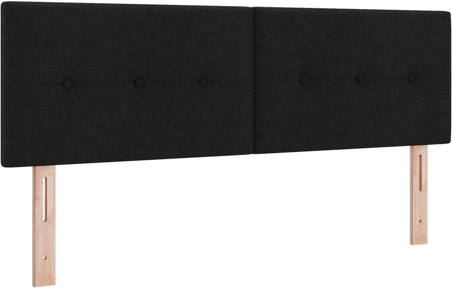 VidaXL Hoofdbord Set van 2 Zwart Hout 160 cm Verstelbare voeten - Foto 2