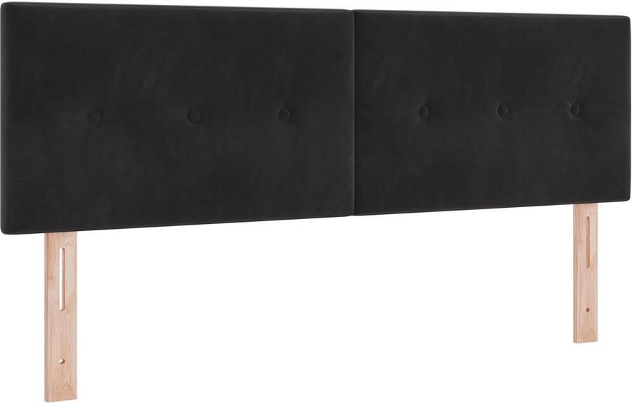 VidaXL Hoofdbord Wandgemonteerd met hoofdeinde Zwart 144 cm Fluweel