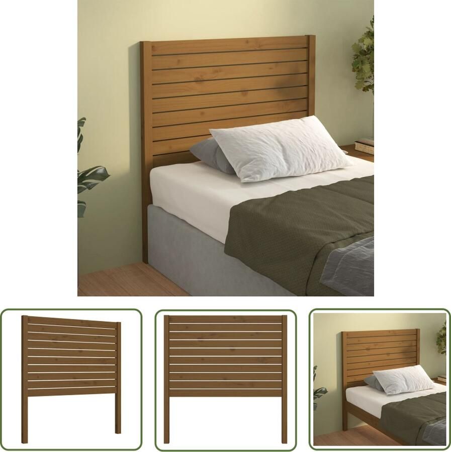 The Living Store Hoofdbord 106x4x100 cm massief grenenhout honingbruin Houten Hoofdbord Kopen Grenenhout Hoofdbord Hoofdeinde Bedroom Decor