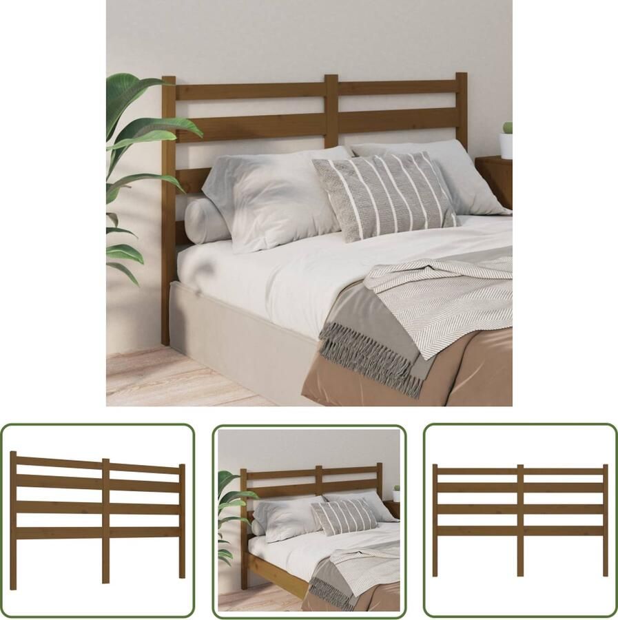 The Living Store houten hoofdeinde Hoofdeinden 186 x 4 x 100 cm Honingbruin Houten Hoofdbord Kopen Massief Grenenhout Honingbruin Hoofdbord Bedroom Decor - Foto 2