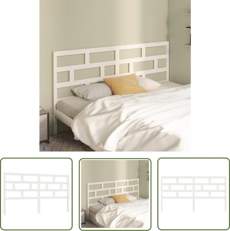 The Living Store Houten Hoofdeinde Klassieke Uitstraling Bedaccessoires 186x4x100 cm Wit Houten Hoofdbord Kopen Hoofdeinde Vintage Hoofdbord Klassiek Hoofdbord