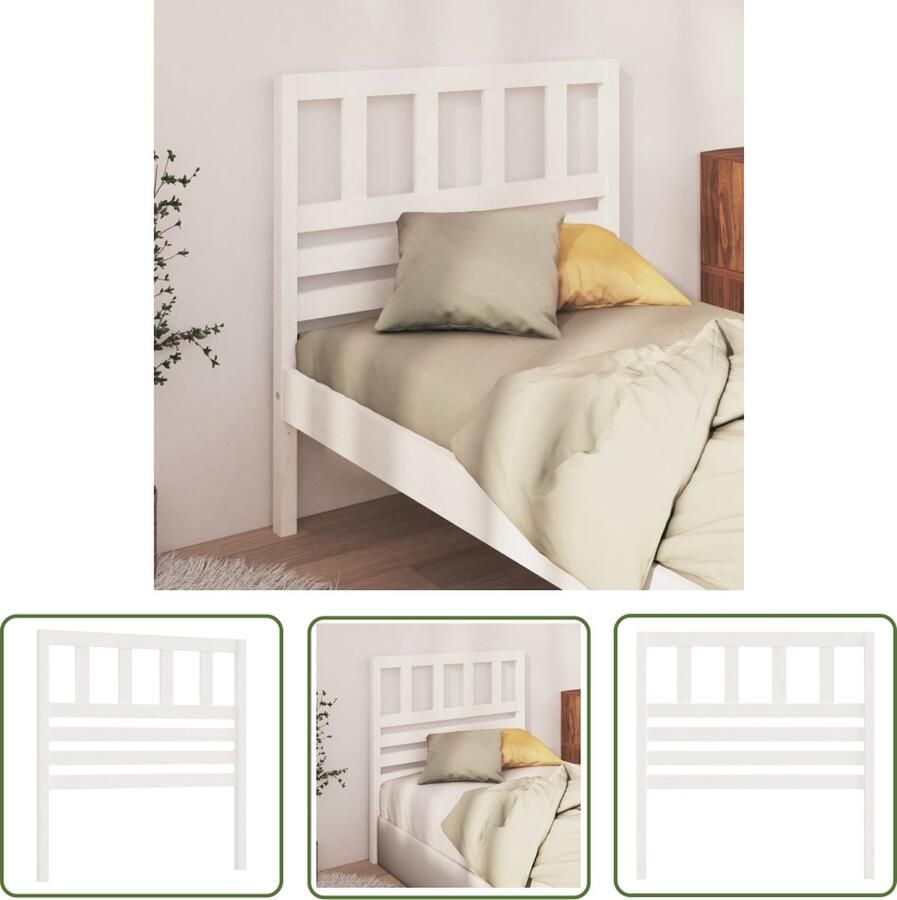 The Living Store Houten Hoofdeinde 81 x 4 x 100 cm Klassiek design Houten Hoofdbord Kopen Bedsteedecoratie Klassieke Hoofdbord Grenenhout Meubels