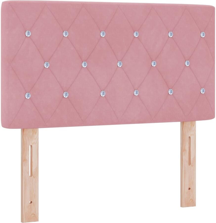 VidaXL Hoofdbord Roze Fluweel met Kristallen Knopen – 80 cm Tufted Design