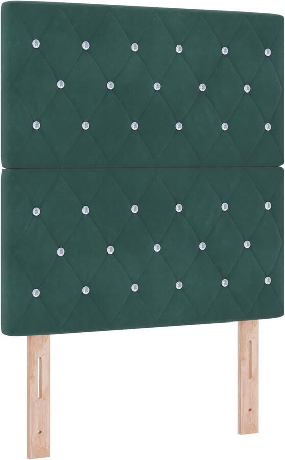 VidaXL Hoofdbord Kristallen Knop Getuft Donkergroen 80 cm Fluweel Hoofdbord Kristallen Knop Getuft Donkergroen 160 cm Fluweel