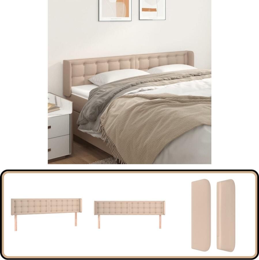 VidaXL Hoofdbord Kunstleer 203x78 88 cm Cappuccino Hoofd Bord Hoofdkussen Bed Accessoires Kapstokken Bedroom Decor