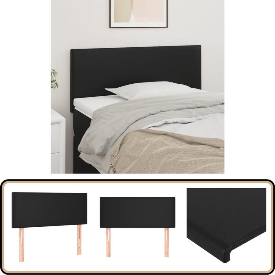 VidaXL Hoofdbord 90x5x78 88 cm Kunstleer Zwart Hoofd Bord Hoofdkussen Beddecoratie Slaap Accessoires Zwarte Kamer Modern Hoofdbord Klassiek Hoofdbord Kunstleder