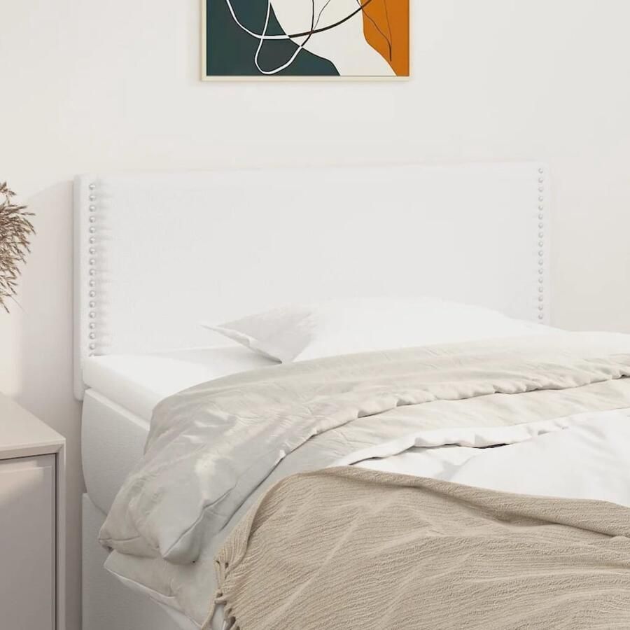 VidaXL Hoofdbord Kunstleer 90x5x78 88 cm Wit Hoofd Bord Slaap Kamer Bed Frame Hoofdborden Klassiek Hoofdbord Leder Look Kunstleder Comfortabel Hoofdbord - Foto 2