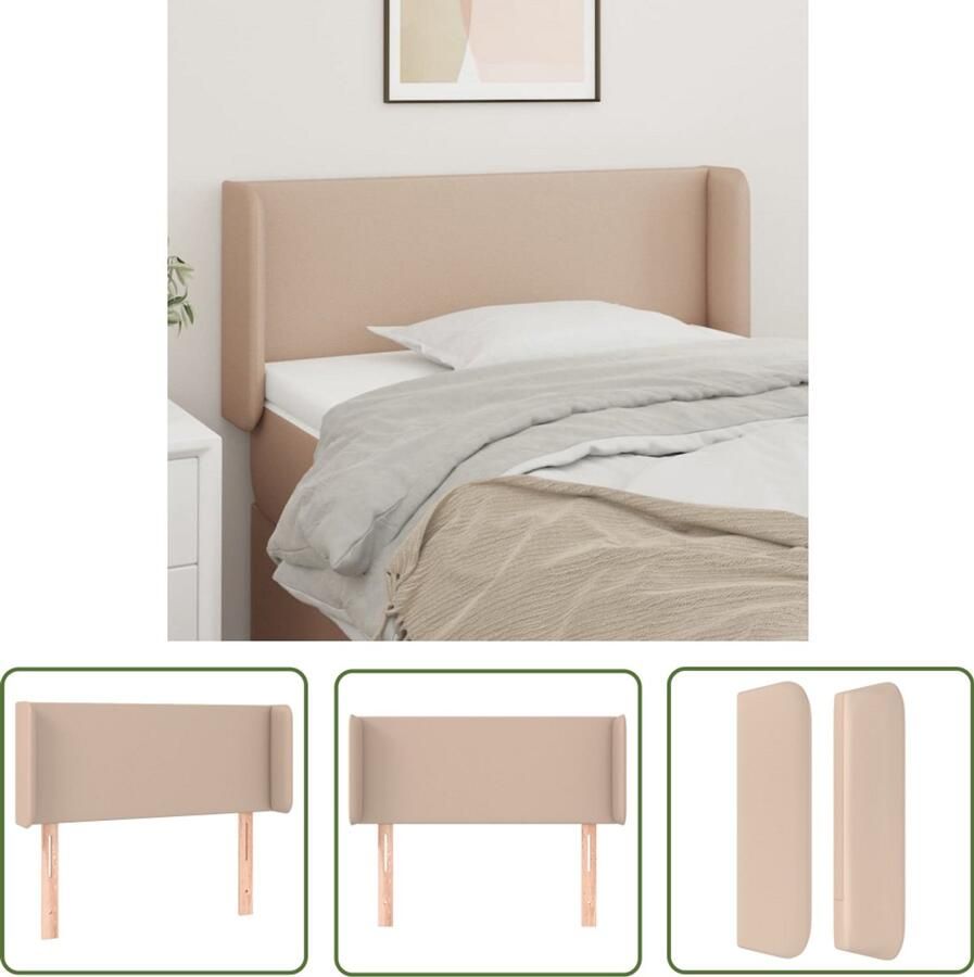 VidaXL Hoofdbord Kunstleer Cappuccino 103x16x78 88 cm Hoofd Bord Hoofdkussen Beddecoratie Kapstok Bedroom Decor Slaapkamers Bruine Meubels