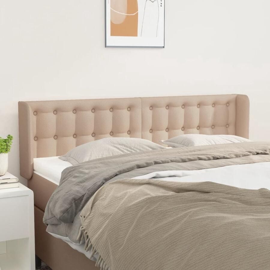 VidaXL Hoofdbord Kunstleer Cappuccino 147x16x78 88 cm Hoofd Bord Bedhoofdbord Kapstok Bedroom Decor Leder Look