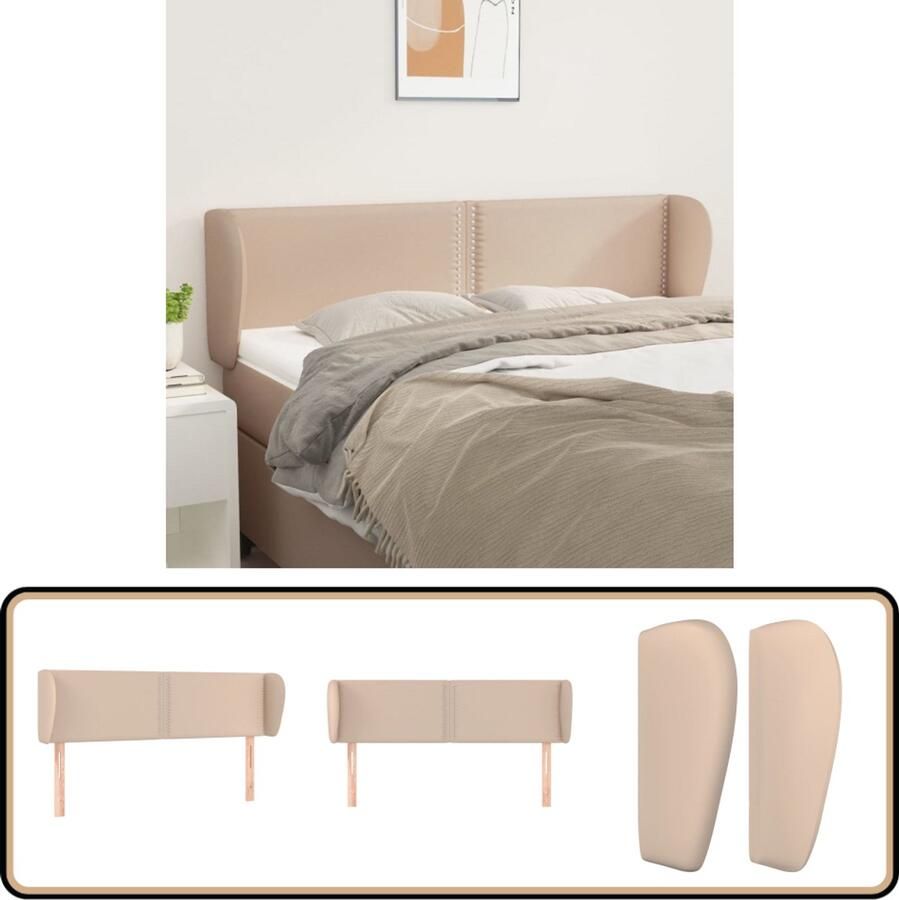 VidaXL Hoofdbord Kunstleer Cappuccino 147x23x78 88 cm Klassieke Hoofdbord Hoofdboard Kapstok Bedroom Decor Lederlook Bruine Hoofdbord Adjustable Headboard