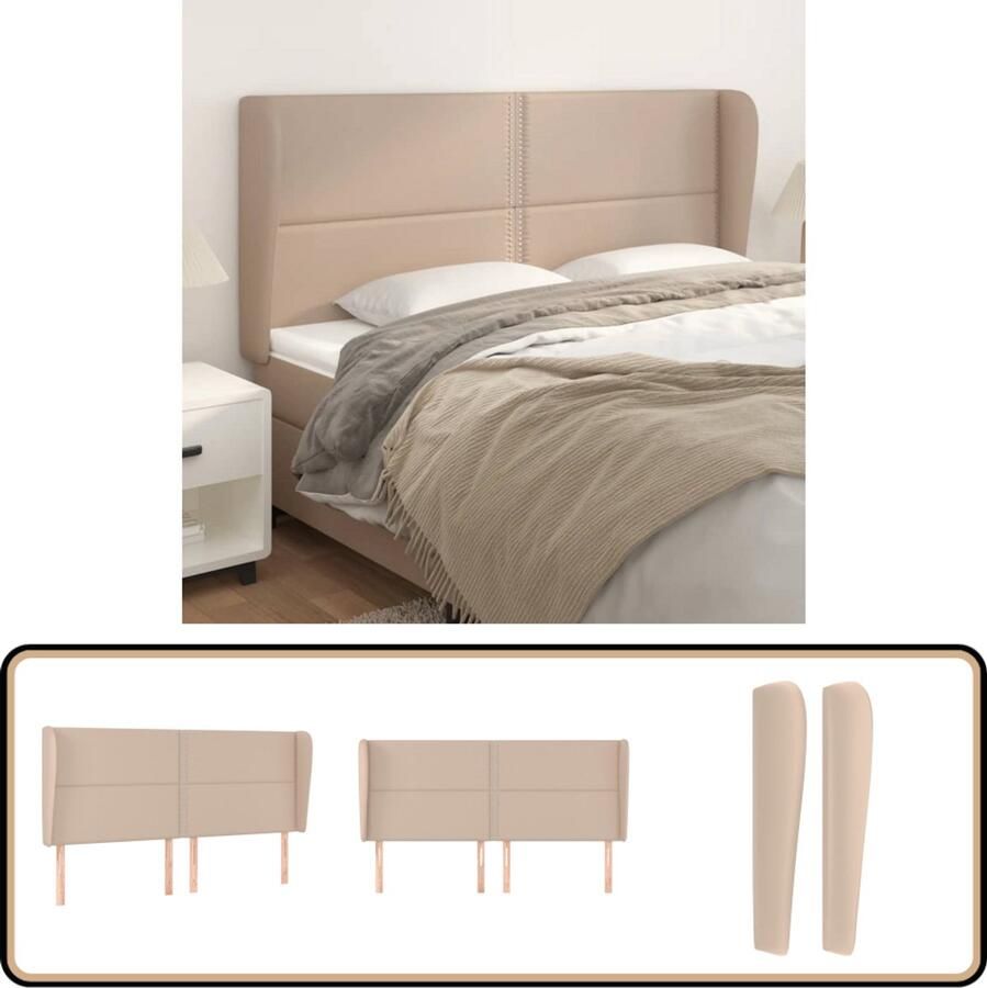 VidaXL Hoofdbord Kunstleer Cappuccino 163x23x118 128cm Hoofd Bord Hoofdbord Kopen Kapstok Bedroom Decor Kamerdecoratie Bruine Hoofdbord