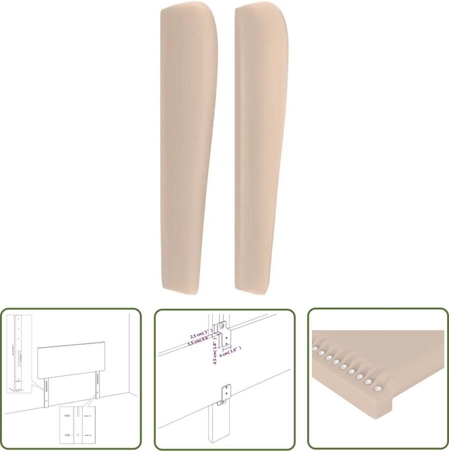 The Living Store Hoofdbord Cappuccino 183x23x118 128 cm Duurzaam kunstleer Verstelbare hoogte Stabiele poten Comfortabele ondersteuning Hoofd Bord Beddecoratie Kapstok Bruine Meubels Lederlook - Foto 2