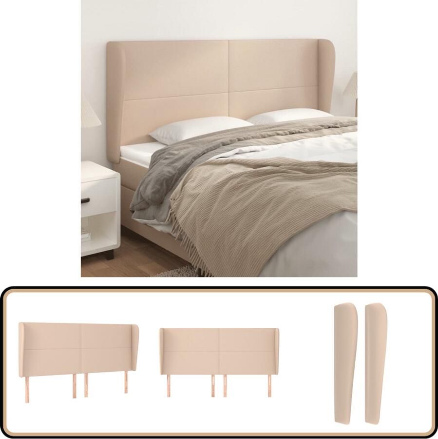 The Living Store Hoofdeind Cappuccino Kunstleer Verstelbare Hoogte Stabiele Poten 203 x 23 x 118 128 cm Hoofd Bord Kapstok Bedroom Decor Slaap Kamer Meubels Bruine Hoofdboard