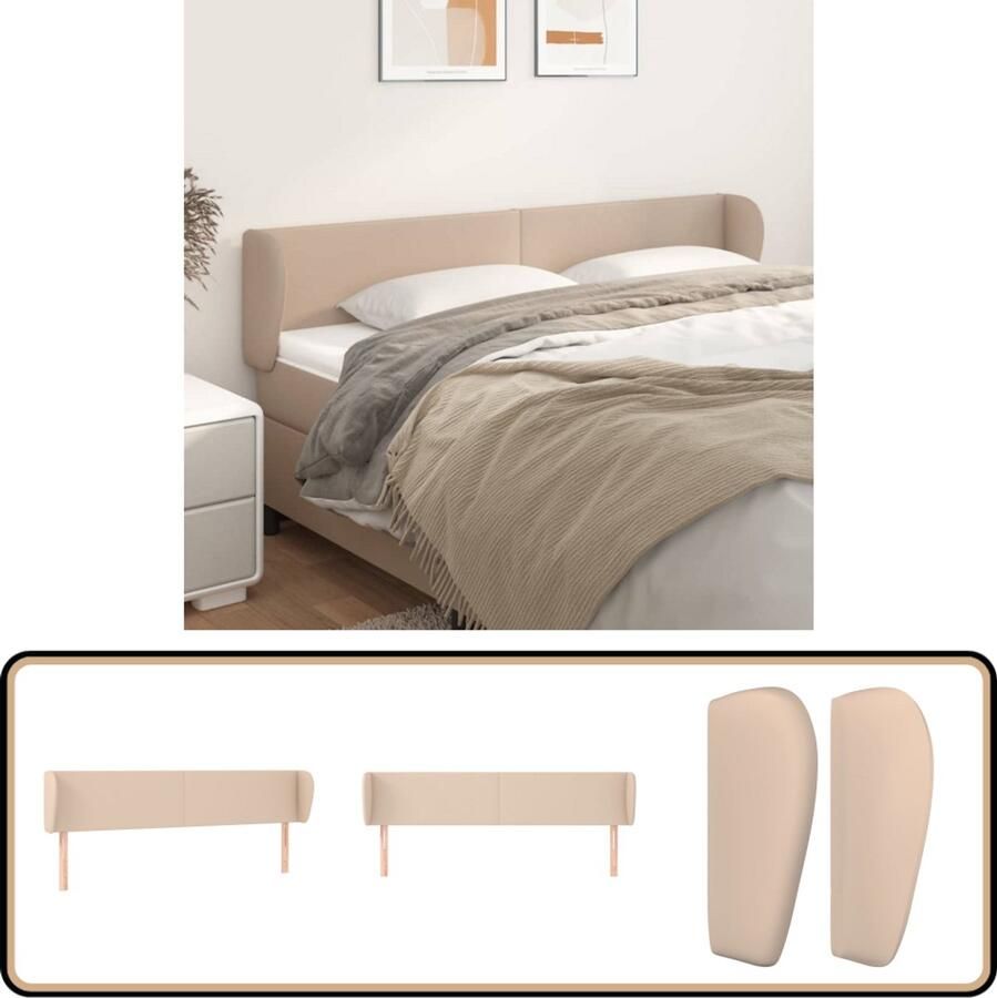 VidaXL Hoofdbord Cappuccino Kunstleer 183x23x78 88cm Hoofd Bord Bedstek Kapstok Bedroom Decoratie Bruine Meubels Lederlook Art Deco