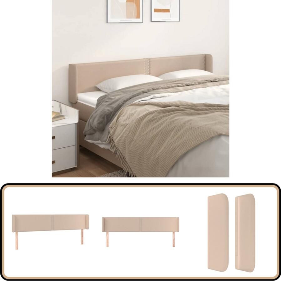 VidaXL Hoofdbord Kunstleer Cappuccino 203x78 cm Hoofd Bord Hoofdbord Kapstok Bedroom Decor Slaapkamersdecoratie Bruine Meubels Lederlook Vintage Stijl