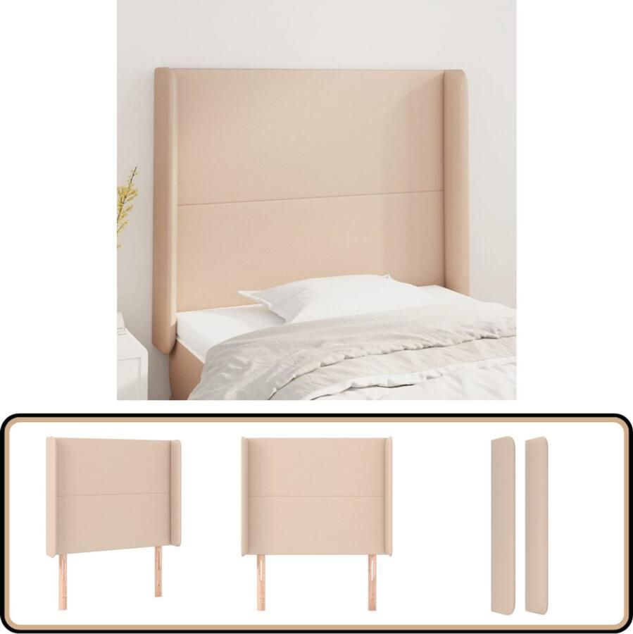 VidaXL Hoofdbord Kunstleer Cappuccino 83x16x118 128 cm Hoofdboard Kapstok Bedroom Decoratie Bruine Meubels Lederlook Adjustable Headboard Leeshoek