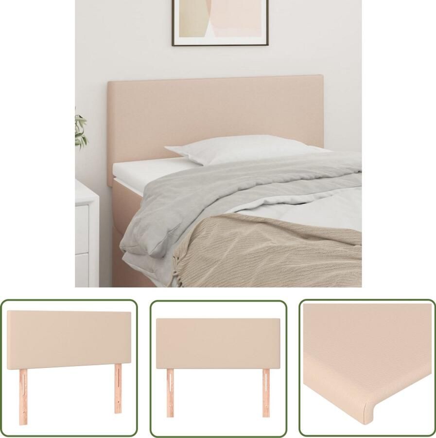 VidaXL Hoofdbord Kunstleer Cappuccino 90x5x78 88 cm Hoofd Bord Hoofdbord Kapstok Bed Frame Bedroom Decor Leder Look Bruine Kamerdecor