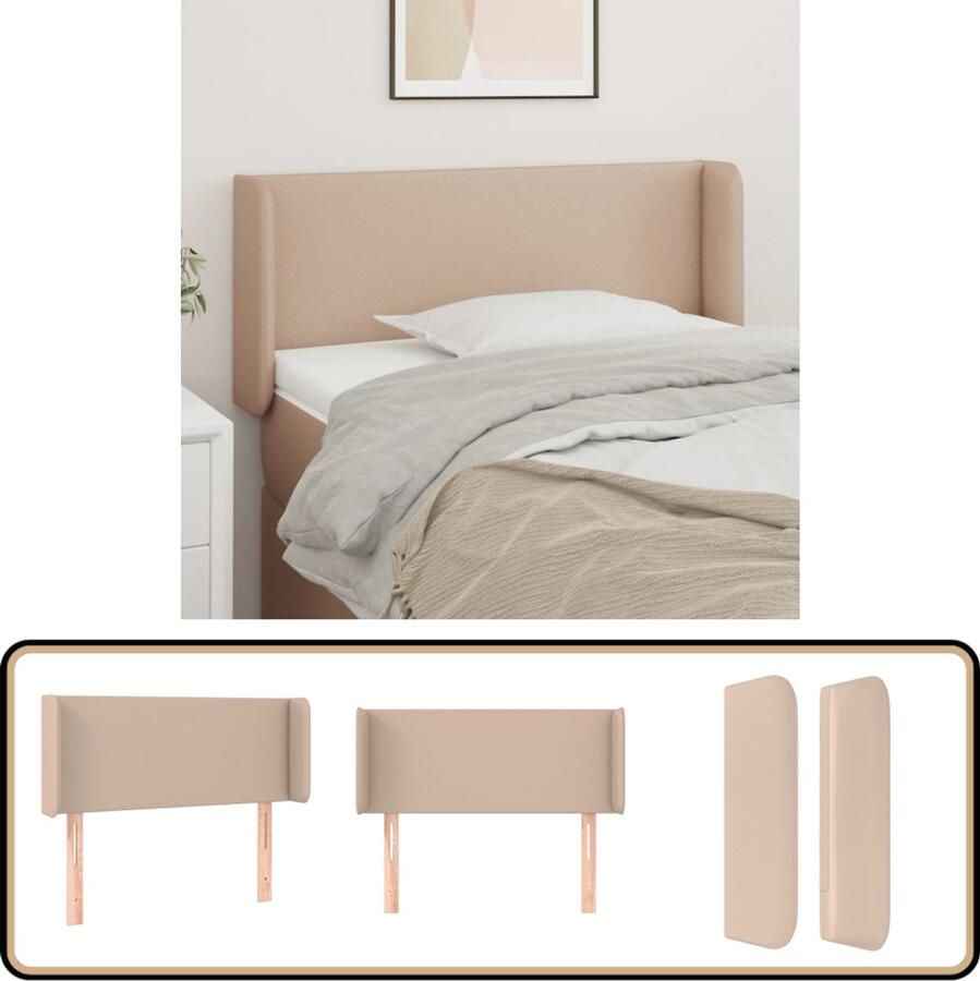 VidaXL Hoofdbord Kunstleer Cappuccino 93x16x78 88 cm Hoofd Bord Hoofdbord Kunstleder Bruine Kleur Kapstok