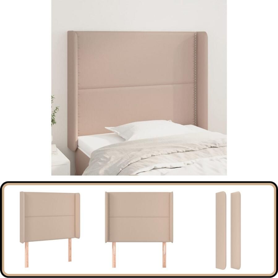 VidaXL Hoofdbord Kunstleer Cappuccino 83x16x118 128 cm Hoofd Bord Hoofdkussen Kapstok Bedroom Decor Slaapkamersdecoratie Bruine Meubels Lederlook Vintage Style