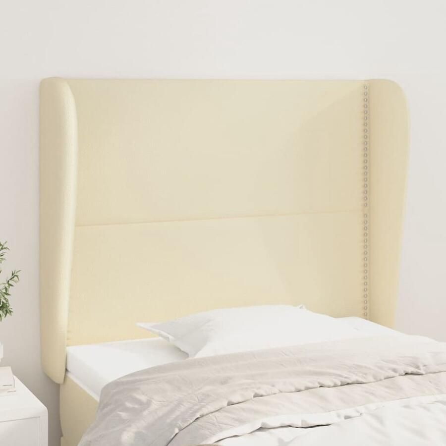 VidaXL Hoofdbord Kunstleer Crème 83x23x118 128 cm Hoofd Bord Hoofdborden Bed Accessoires Slaapkamers Creme Kleur Kunstleder Comfortabel - Foto 2