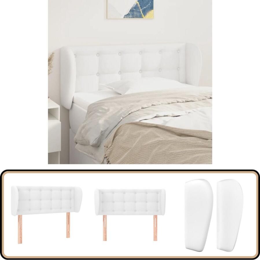 VidaXL Hoofdbord Kunstleer Wit 103x23x78 88 cm Hoofd Bord Hoofdkussen Beddecoratie Slaap Accessoires Kamer Decoratie Witte Meubels Modern Hoofdbord Klassiek Hoofdbord