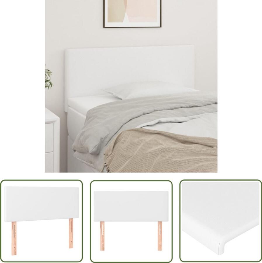 VidaXL Hoofdbord Kunstleer Wit 80x5x78 88 cm Hoofd Bord Bedsteun Hoofdkussen Slaapcomfort Modern Design Minimalistisch Wit