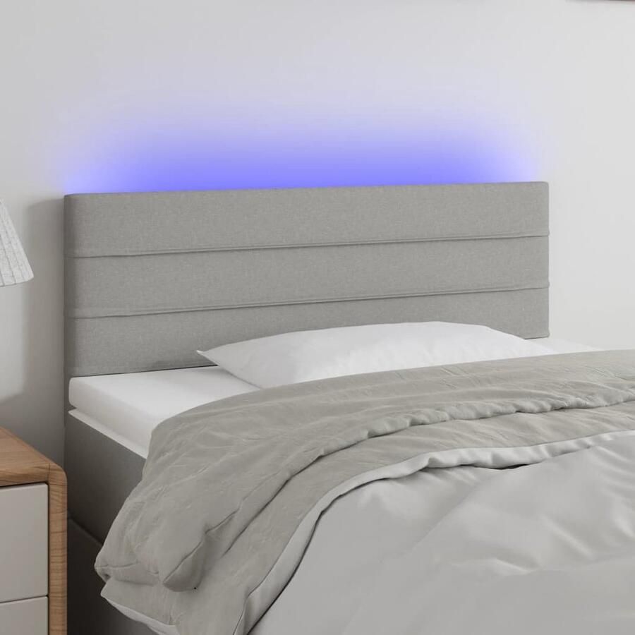 VidaXL Hoofdbord LED 80x5x78 88 cm Lichtgrijs Hoofdboard Led Headboard Hoofdbord Grijs Slaapkamersdecoratie Bed Decoratie Leeshoek - Foto 2