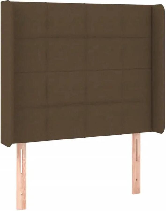VidaXL Hoofdbord LED 103x16x118 128 cm stof donkerbruin - Foto 2