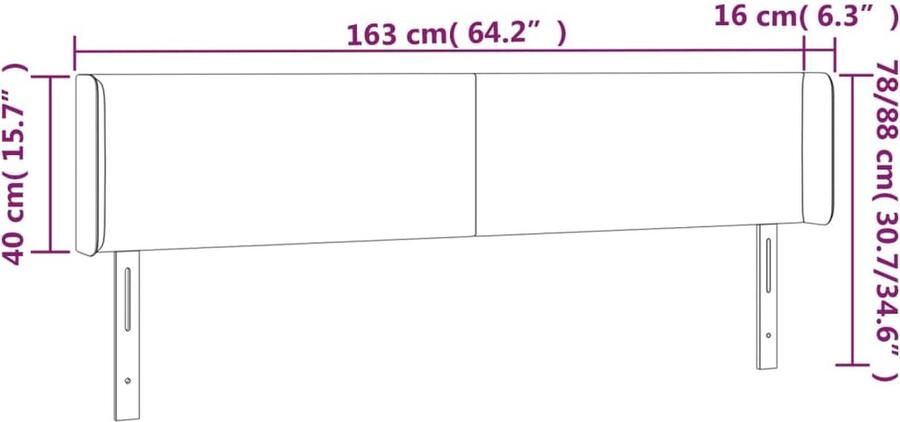 VidaXL Hoofdbord LED 163x16x78 88 cm Donkerbruin Hoofd Bord Led Hoofdbord Hoofdkussen Bedroom Decor Slaapkamers