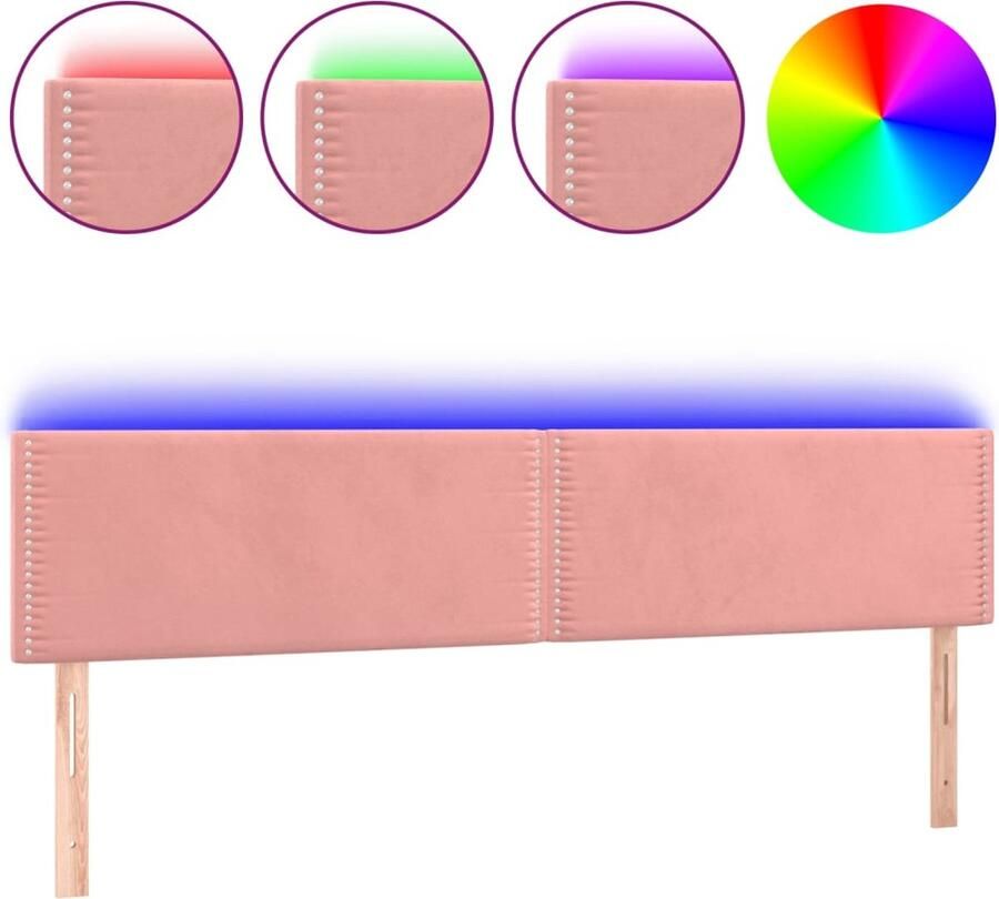 VidaXL Hoofdbord LED Fluweel Roze 200x78 cm Hoofdboard Led Hoofdbord Velvet Hoofdbord Roze Hoofdbord Hoofdkussen Leeshoek Tv Hoek Ergonomisch Hoofdbord - Foto 2