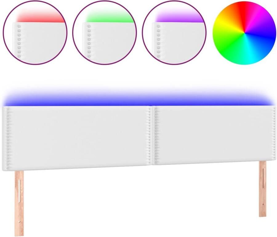 VidaXL Hoofdbord LED 160x5x78 88 cm kunstleer wit