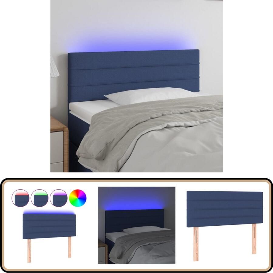 VidaXL Hoofdbord LED 80x5x78 88 cm Blauw Hoofdboard Led Hoofdbord Blauw Hoofdbord Met Led Verlichting Comfortabel Hoofdbord Leeshoek Tv Hoek