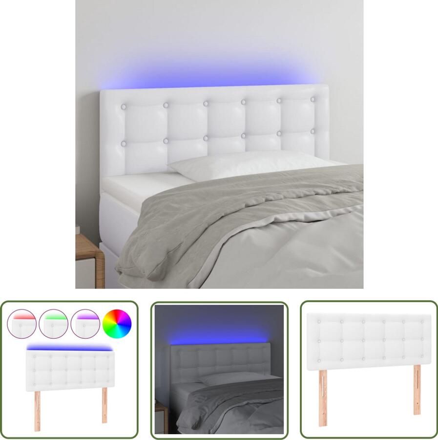 VidaXL Hoofdbord LED 80x5x78 88 cm Kunstleer Wit Hoofdboard Led Hoofdbord Met Verlichting Kunstleder Hoofdbord Witte Hoofdbord Adjustable Hoofdbord Leeshoek Hoofdbord