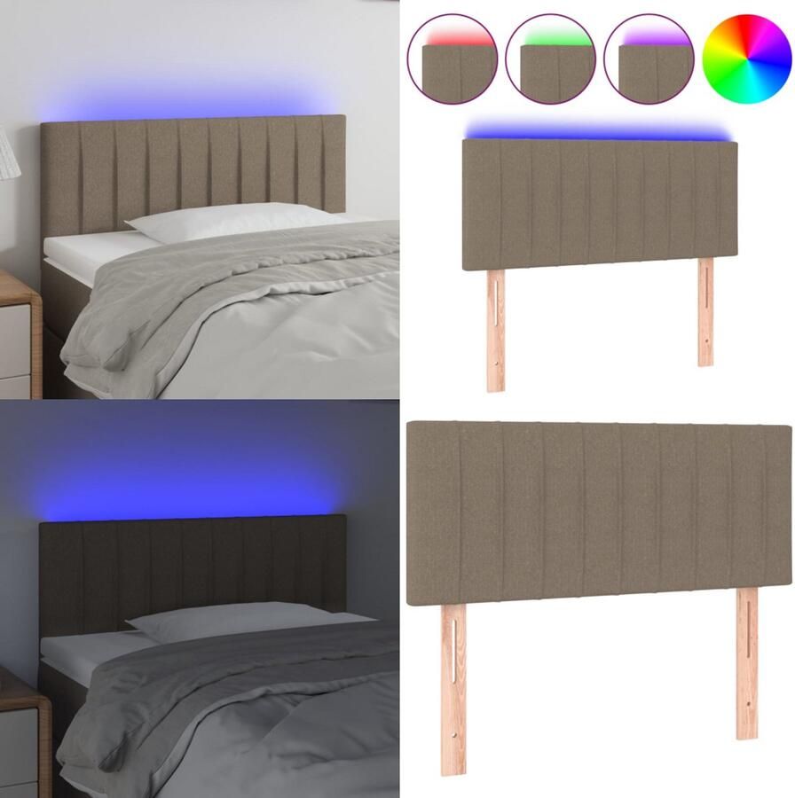 VidaXL Hoofdbord LED 80x5x78 88 cm stof taupe