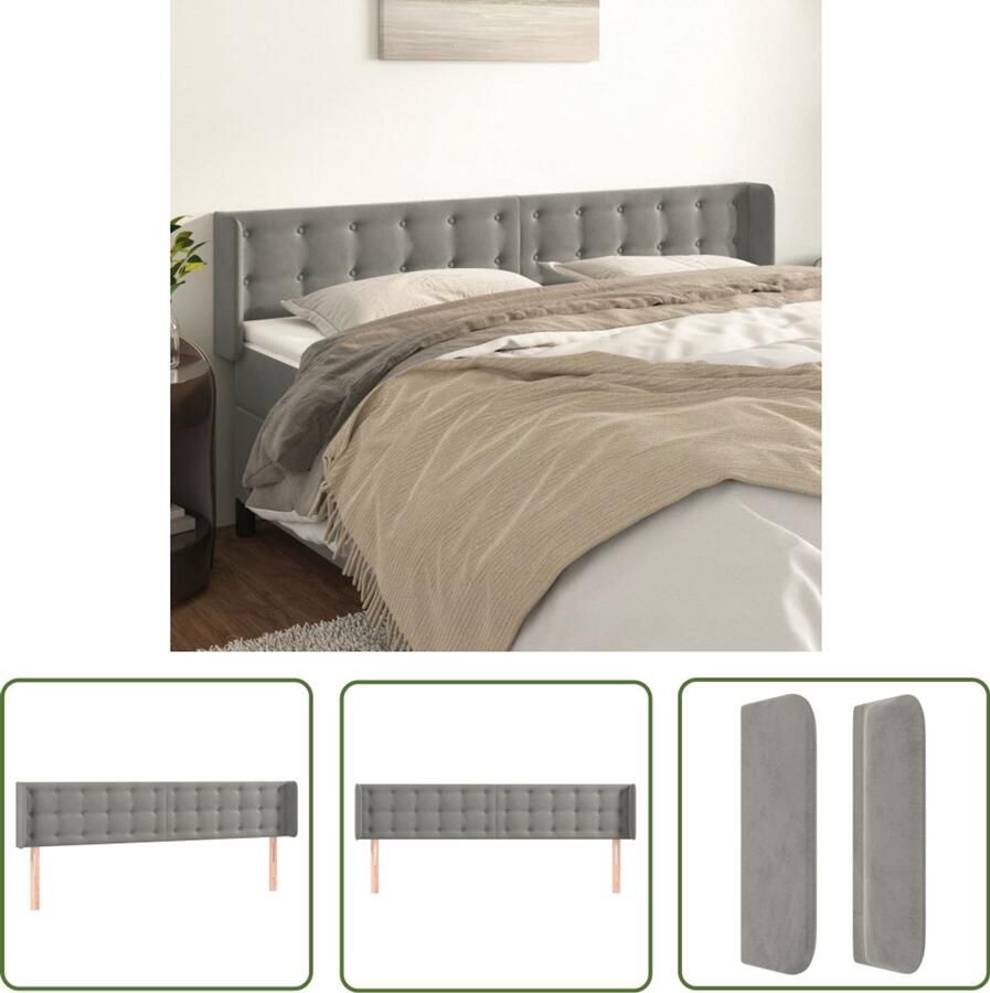VidaXL Hoofdbord Lichtgrijs 203x16x78 88 cm Klassieke Hoofdbord Kopen Fluweel Hoofdbord Grijs Hoofdbord Adjustable Hoofdbord Ergonomisch Hoofdbord Luxe Hoofdbord