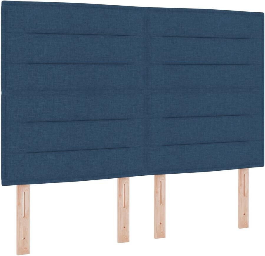 VidaXL LED Hoofdbord met Lijnenontwerp in Blauw 80 cm Stof