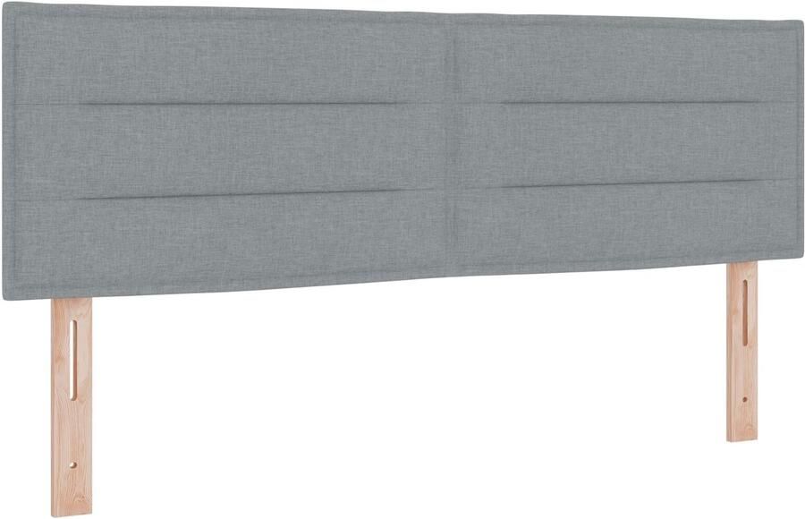 VidaXL Hoofdbord Hoogte Verstelbaar Handmatig Lichtgrijs 160 cm Stof