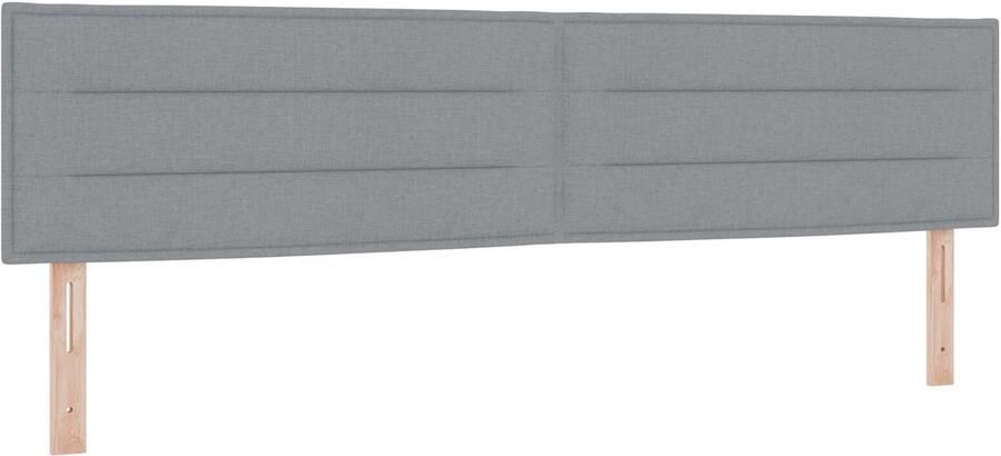 VidaXL Hoofdbord Hoogte Verstelbaar Handmatig Lichtgrijs 200 cm Stof - Foto 3