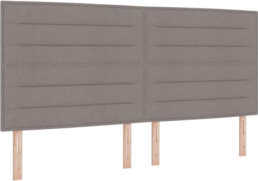 VidaXL Hoofdbord Set van 2 Taupe Hout 200 x 7 x 78 cm Mooi ontwerp - Foto 2