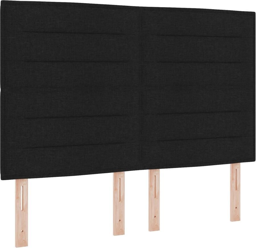 VidaXL LED Hoofdbord Lijnen Ontwerp Zwart 80 cm Stof