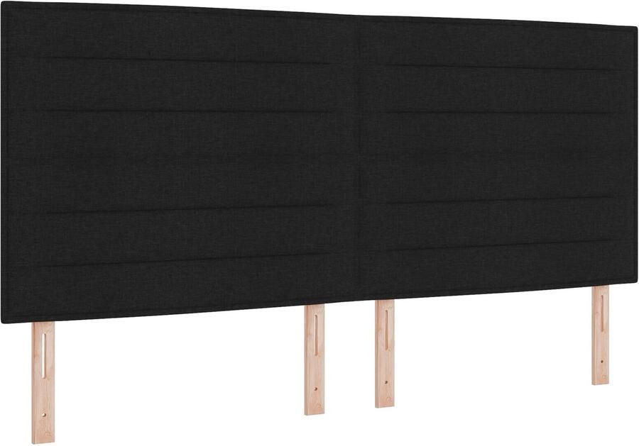 VidaXL Hoofdbord Hoogte Verstelbaar met hoofdeinde Zwart 200 cm Stof