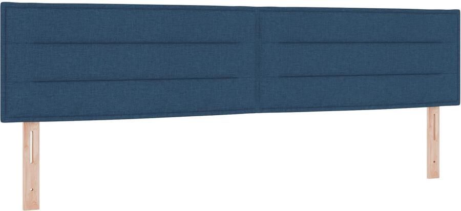 VidaXL Hoofdbord Hoogte Verstelbaar met hoofdeinde Blauw 200 cm Stof - Foto 2
