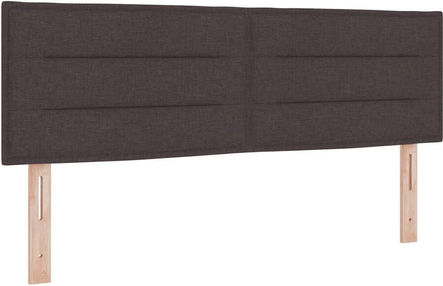 VidaXL Hoofdbord Hoogte Verstelbaar Handmatig Donkerbruin 160 cm Stof - Foto 2