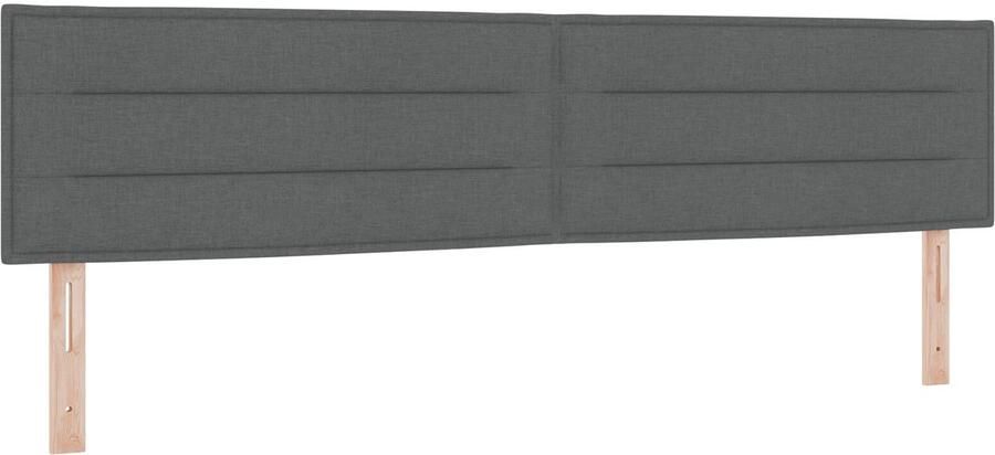 VidaXL Hoofdbord Hoogte Verstelbaar Handmatig Donkergrijs 200 cm Stof