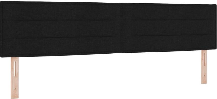 VidaXL Hoofdbord Zwart Stof 200 x 7 x 78 cm Zwart Bedframe Rechthoekig