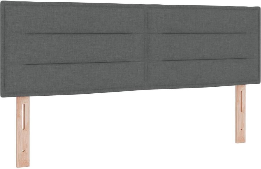 VidaXL Hoofdbord Set van 2 Donkergrijs Hout Voor bedden van 140 cm lang - Foto 3
