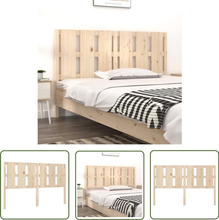 VidaXL Hoofdbord Massief Grenen 155 5x100 cm Houten Hoofdbord Hoofdeinde Rustic Decor Massief Grenenhout Vintage Meubels Slaapkamer Accessoires